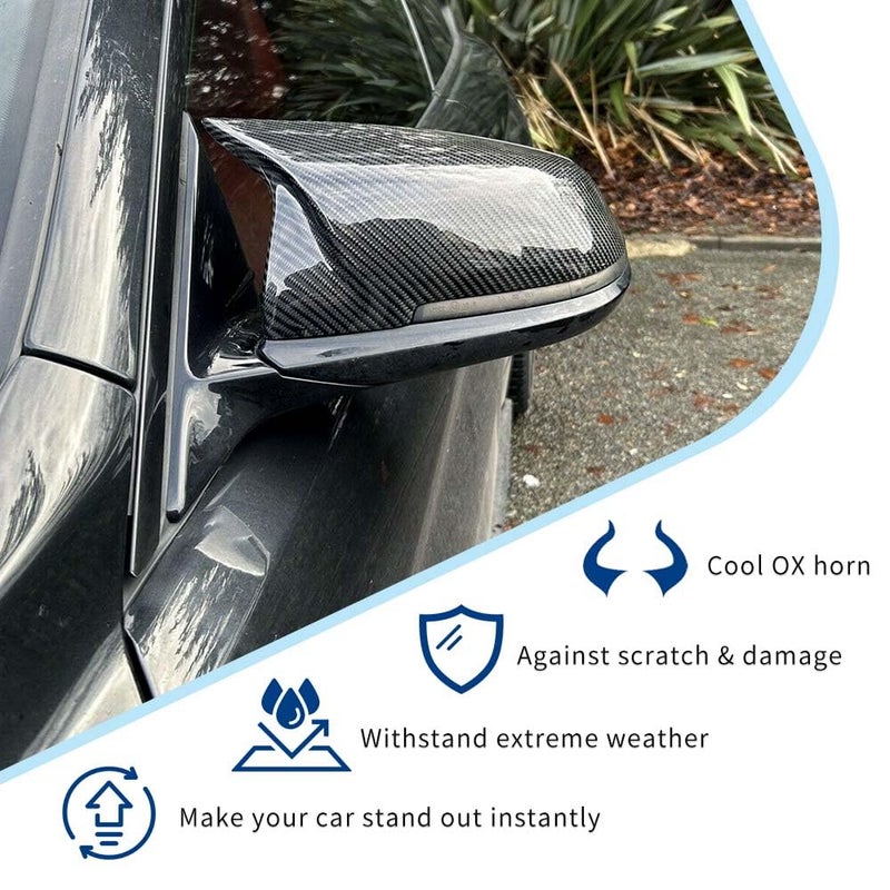 XPHAZZ Real Carbon Fiber Mirror Caps Compatible with 3-Series F30 F31 F34 / 4-Series F32 F33 F36 / 2-Series F22 F23 / 1-Series F20 X1 E84 M2 F87 2PCS-Set - Image 4